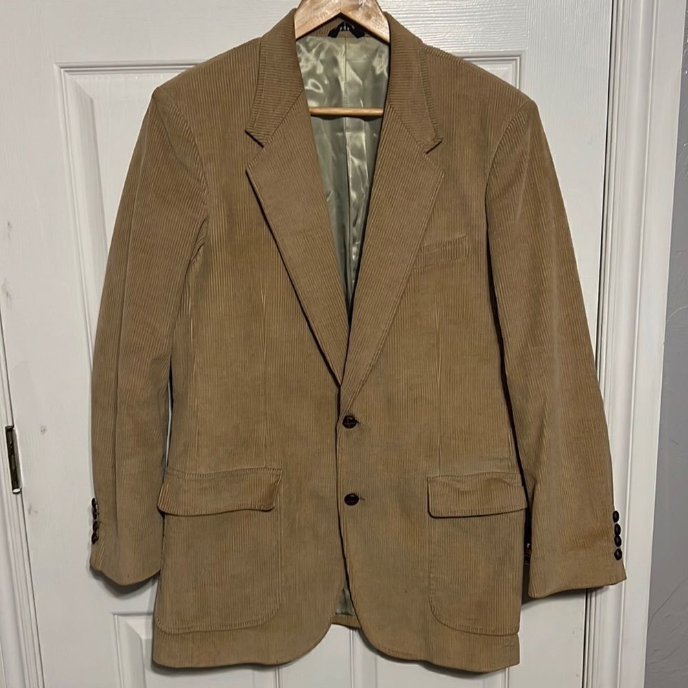 Vintage Joe Namath Tan Corduroy Sport Jacket Sz 42L - EXCELLENT Condition